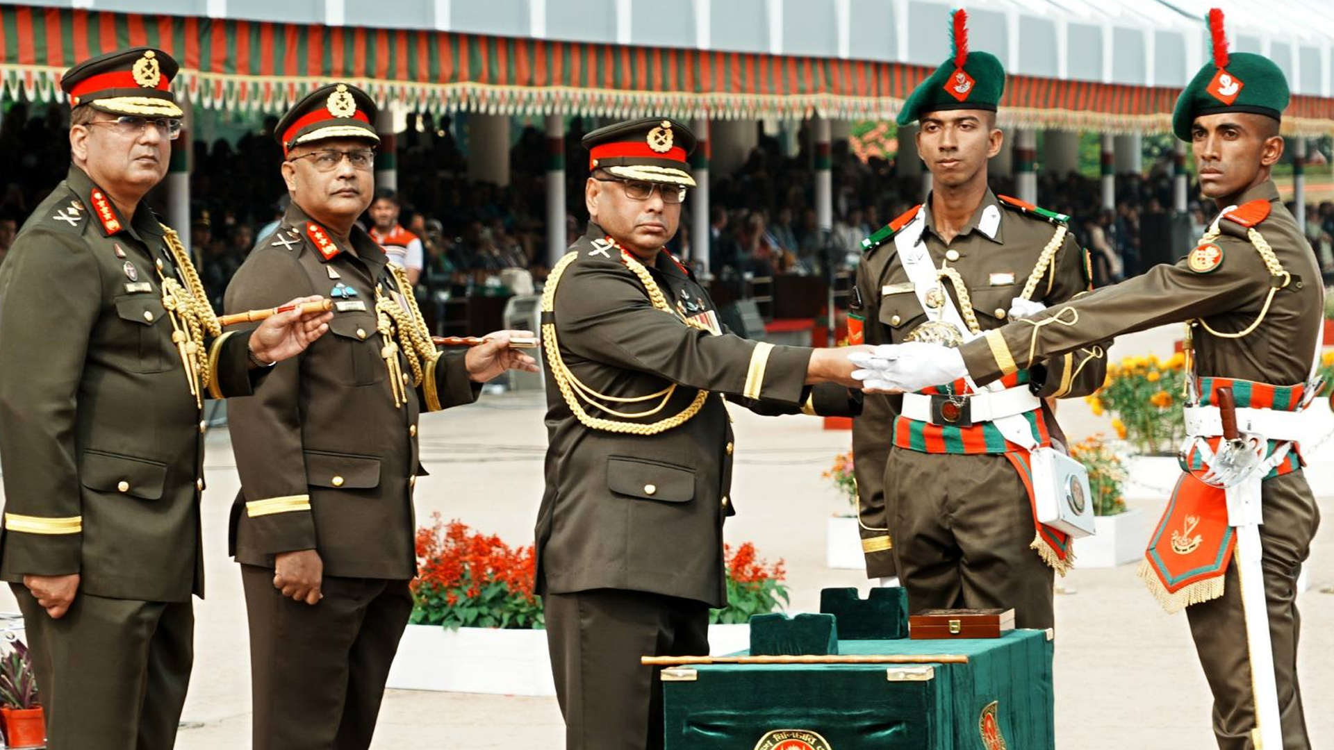 বাংলাদেশ মিলিটারি একাডেমিতে রাষ্ট্রপতি কুচকাওয়াজ অনুষ্ঠিত